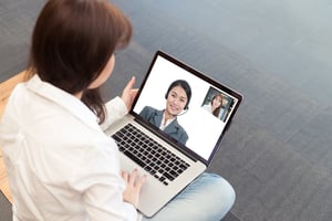 Canva - Business woman using video call for remote conference with partner during work from home strategy during coronavirus covid-19 outbreak crisis. (2)